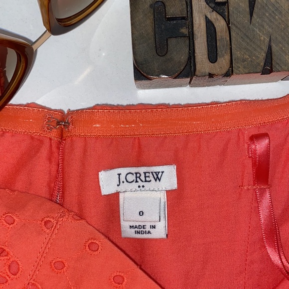 J. CREW Orange Eyelet Strapless Dress - Picture 11 of 12
